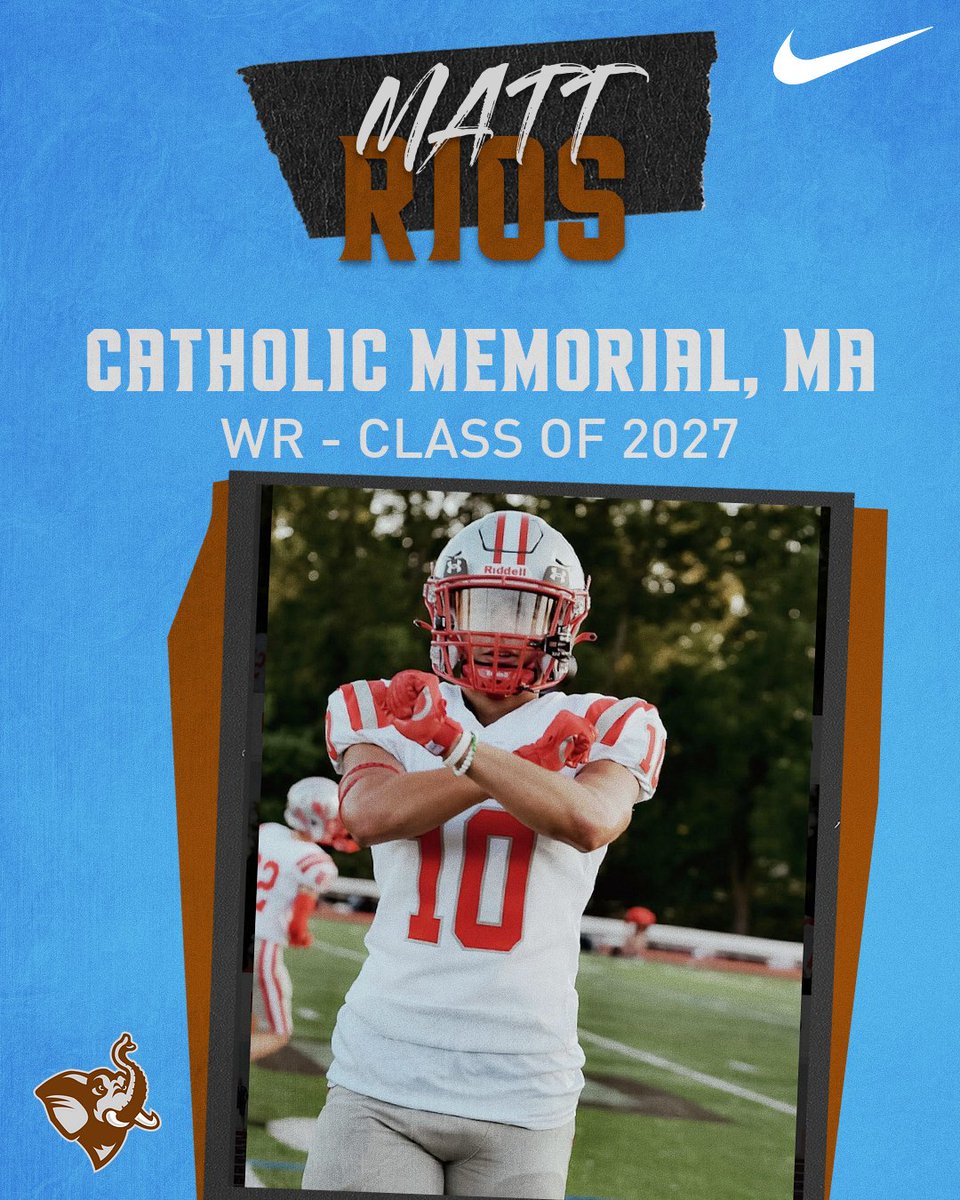 Welcome MATT RIOS out of Catholic Memorial, MA to the class of 2027! (Matt is one of 3 sets of brothers in this class joining his brother Javi '24 this year #family) hudl.com/video/3/172033… 🐘 #jumbopride
