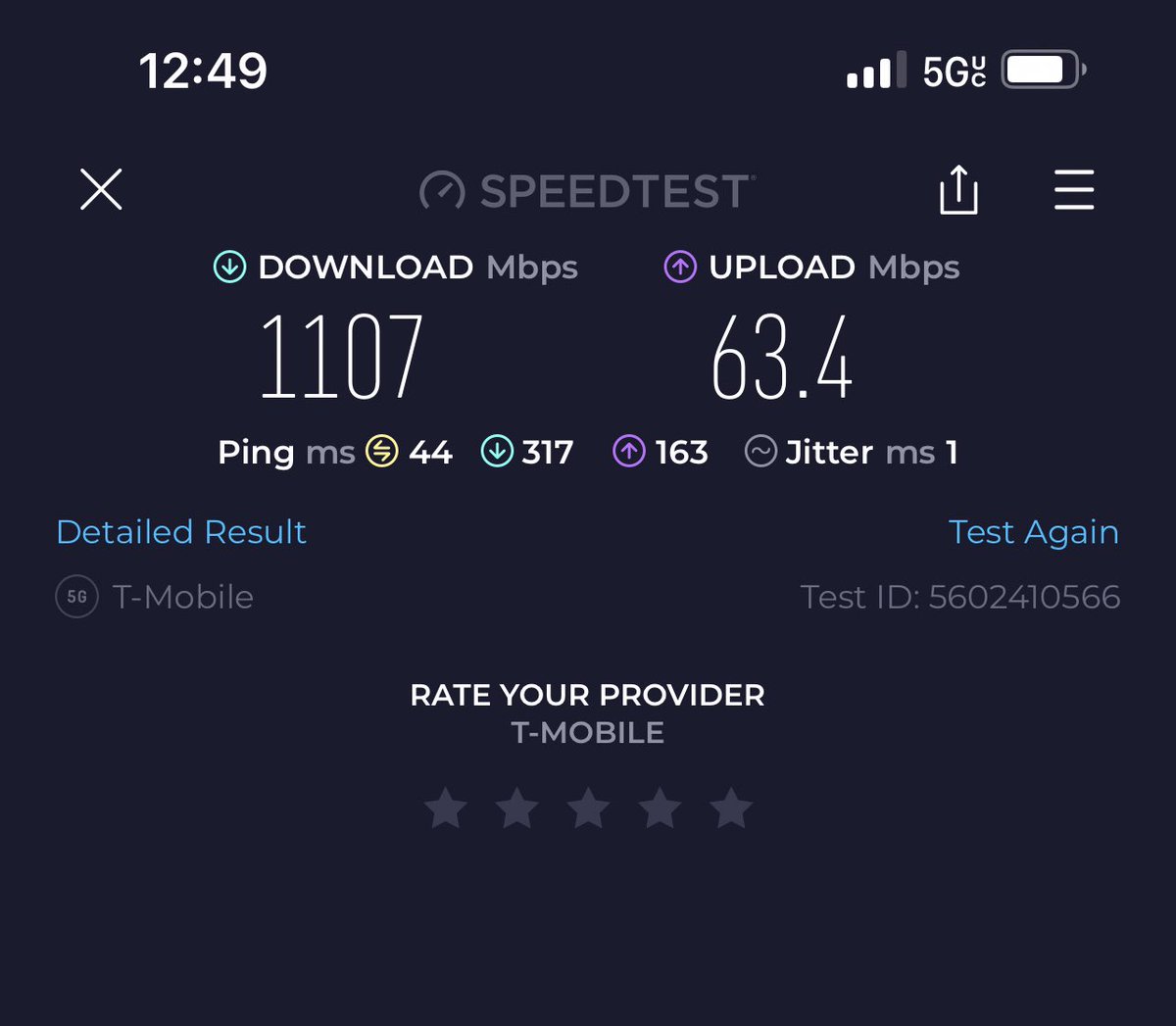 Holy speed-test Batman!!! I’m at Indian Foothills Golf Course in Marshall, MO Take a look at these speeds 🔥 ! <a href="/TMobile/">T-Mobile</a> investment in rural America is real! #smra