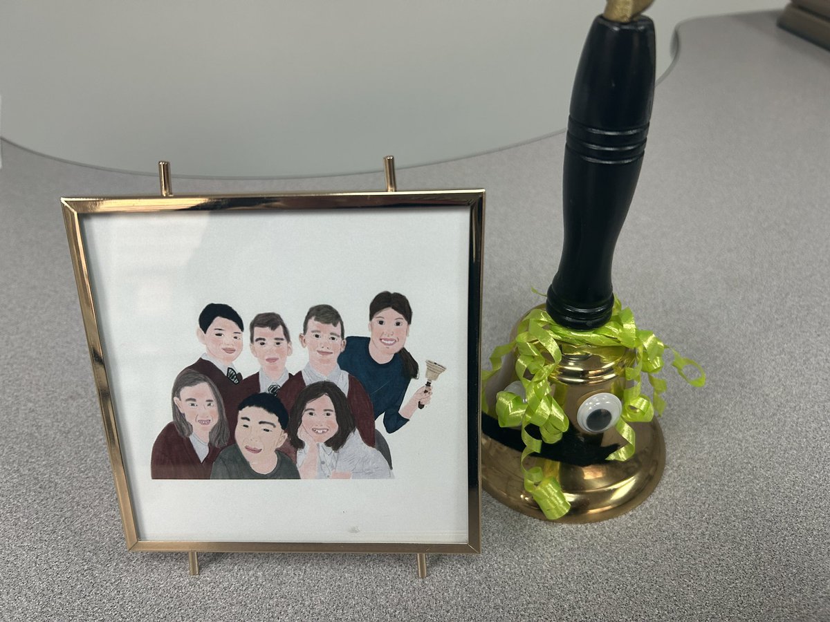 Didn’t expect to be in tears this morning in our staff meeting! Just received THE BELL with the most thoughtful video and picture from our incredible Music Teacher. Boy, I am going to miss this place next year!