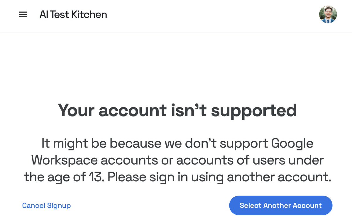 Come on Google! Can you use Bard to fix lack of support for Workspace accounts?! So frustrating!
