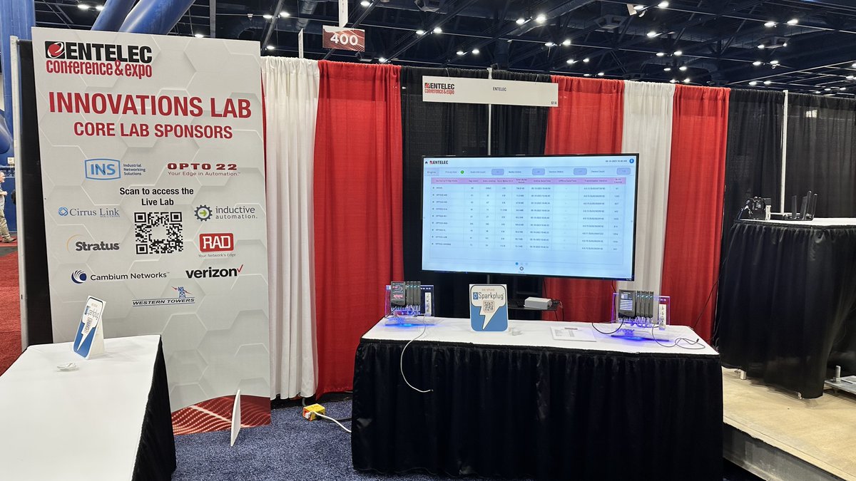 opto22's tweet photo. It's another busy day at the #ENTELEC Conference & Expo - you'll find us next to @CirrusLink and across from our other tech partner @InductiveAuto. Stop by for some product demos or check out groov EPIC in the #InnovationsLab:. https://t.co/73K4RU21Ck https://t.co/U9MevxZvF8
