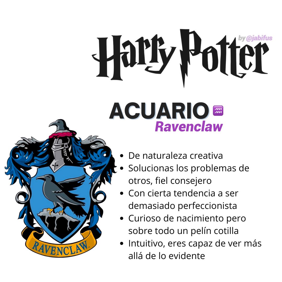 jabifus's tweet photo. A qué casa de Hogwarts perteneces según tu signo🔮
Parte 2/3 https://t.co/dDAi996g1w