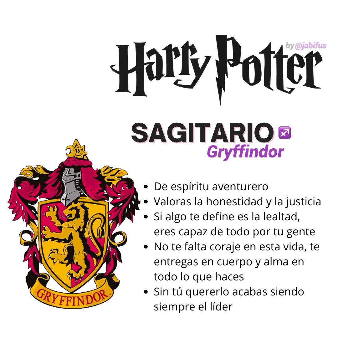 jabifus's tweet photo. A qué casa de Hogwarts perteneces según tu signo🔮
Parte 2/3 https://t.co/dDAi996g1w