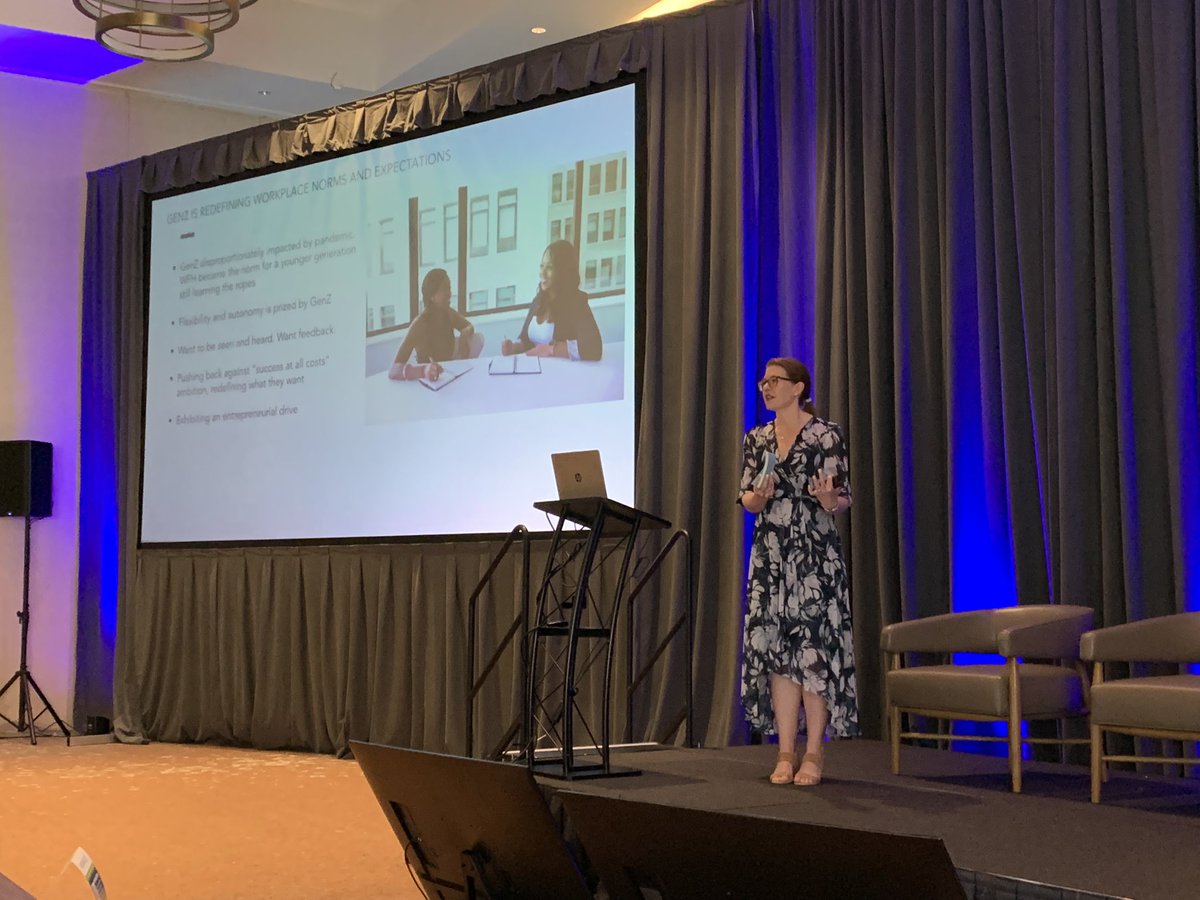 LMConsortium's tweet photo. Incredible insights on how media and marketers can reach GenZ with @kerrytwibell of #TheAQ #LMCspring23 https://t.co/xDDUfXP46i