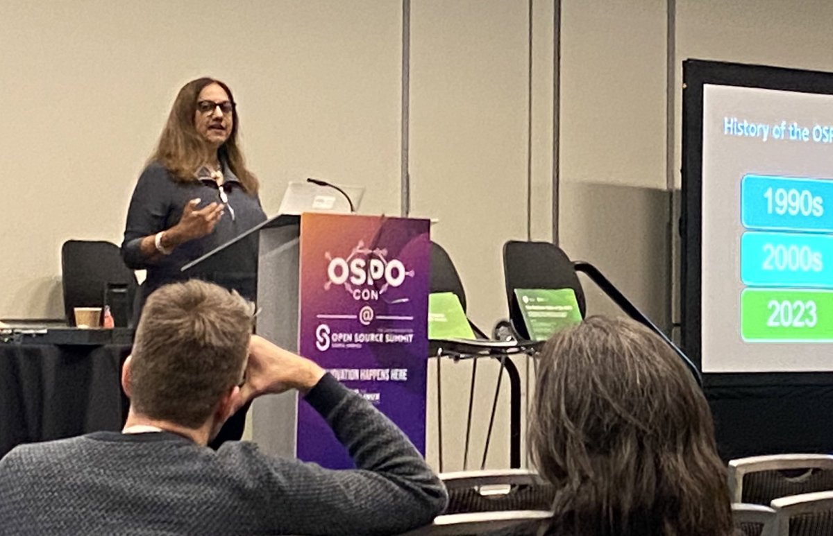 SWDevAngel's tweet image. What’s next for OSPOs? No one better to educate us than @nithyaruff at #OpenSourceSummit