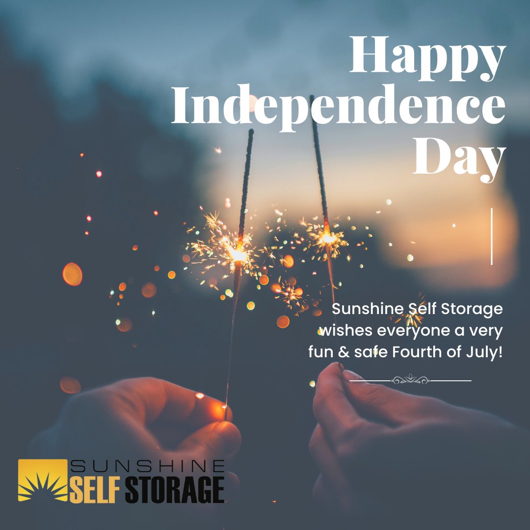 StorageSunshine's tweet image. The Sunshine team wishes you a very Happy Independence Day! 📷

#Independence #IndependenceDay #FourthOfJuly #July #4thOfJuly #Holiday #Holidays #Sunshine #Blog #SelfStorage #SunshineSelfStorage #Storage #StorageWars #StorageBlog #Moving #PackingTips #MovingTips #Budget