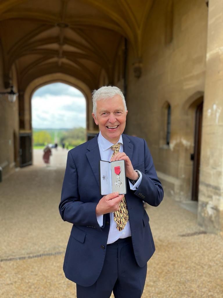 Honoured, humbled and privileged to receive an MBE today from Prince of Wales at Windsor for lifetime of work on patient safety and care. Have worked with many brilliant people over my career and had great support from family and friends. Thank you all so much