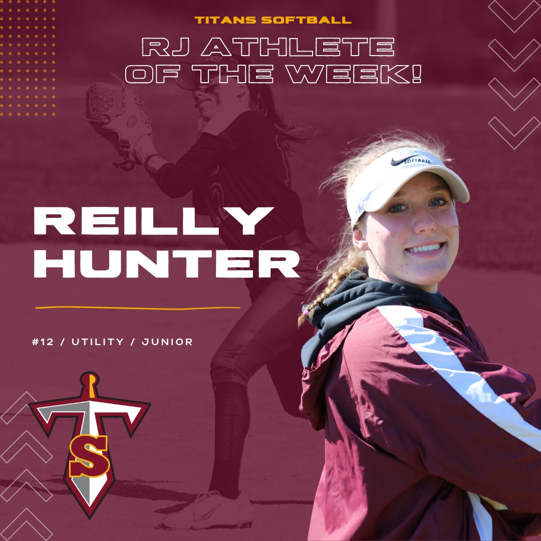 Congrats to @_reillyhunter on being named week 4 Record Journal Female Athlete of the Week!!! ⚡️🍔🥎 #titanup #titanpride