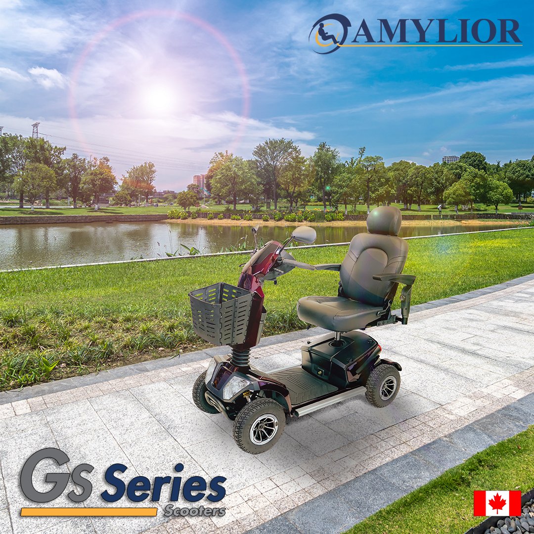 amylior's tweet photo. Summer is coming 🌻… have a seat and enjoy what nature has to offer! 🌳 𝗧𝗲𝘀𝘁 𝗱𝗿𝗶𝘃𝗲 𝗼𝗻𝗲 𝗼𝗳 𝗼𝘂𝗿 𝗚𝘀 𝗦𝗲𝗿𝗶𝗲𝘀 𝘀𝗰𝗼𝗼𝘁𝗲𝗿𝘀 at your local Canadian authorized dealer. #ElectricScooters #mobilityaid #motorizedmobility #Scooter #indepensdence #GsSeriesScooters https://t.co/D7yJk1MfPD