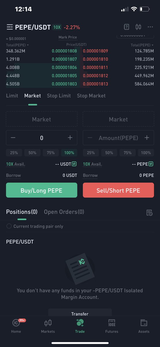 LetMattDoit's tweet photo. @kucoincom Wtf is wrong with my Pepe margins? I’m showing no balance. My liquidation is very low and my margins were high in the green!! https://t.co/xWjcKMWpGU