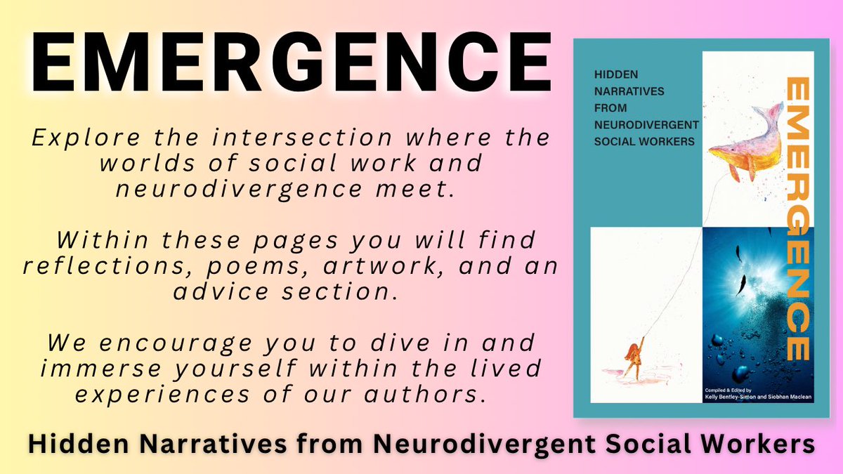 kelly_BFD's tweet photo. Emergence: Hidden Narratives from Neurodivergent Social Workers. 

Paperback coming 1st June, available to preorder now https://t.co/bYTeNTiqbp https://t.co/YifxanIvo0