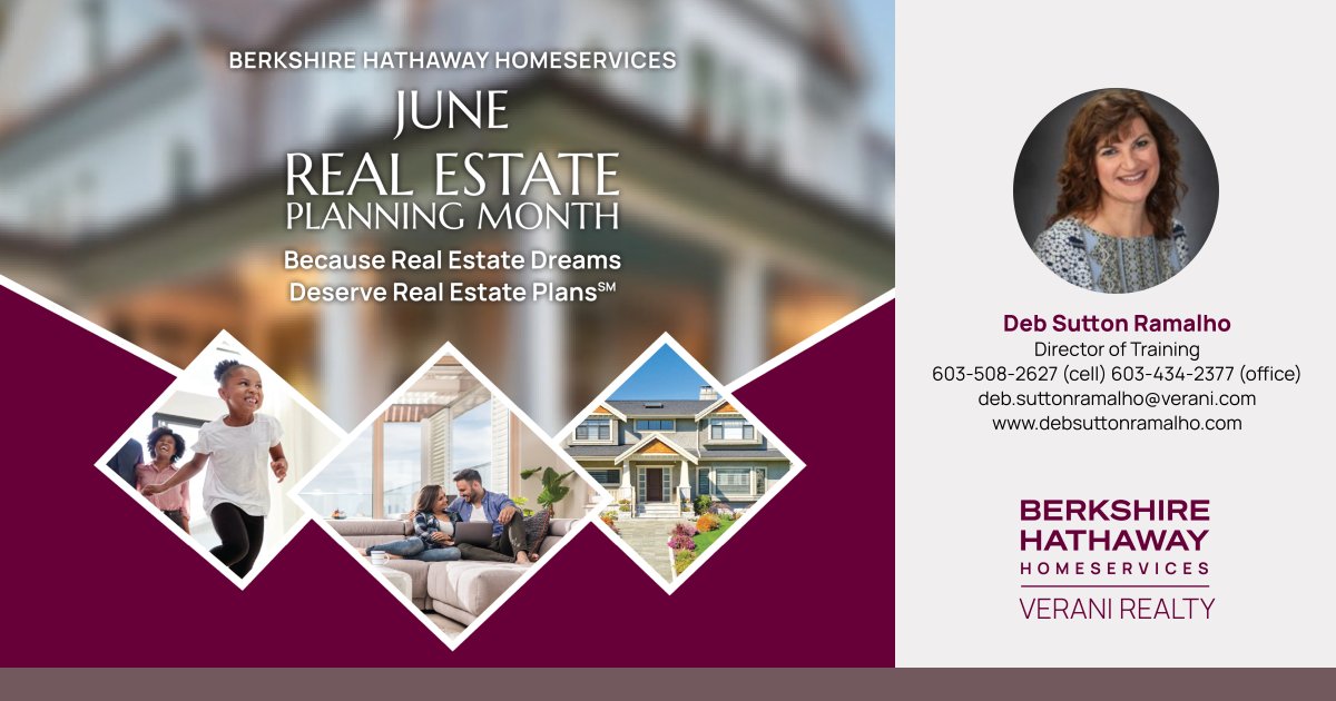 DebSuttonRE's tweet image. June is Real Estate Planning Month for all those who love real estate, because Real Estate Dreams Deserve Real Estate Plans.