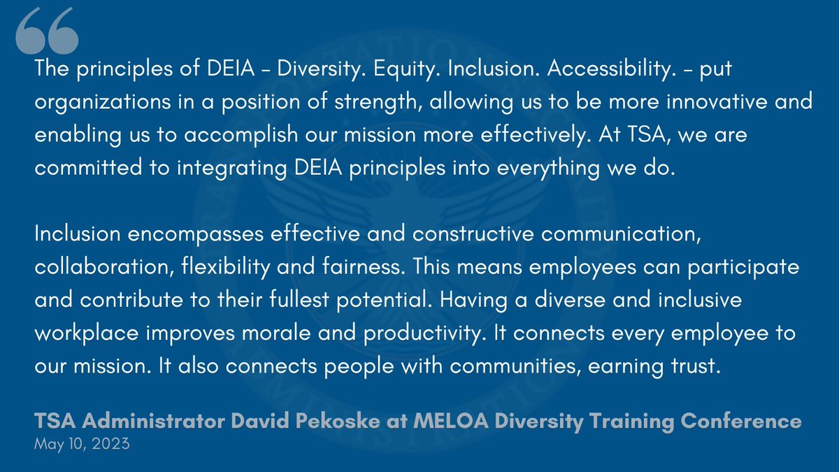 I cannot underscore enough the importance of our partnerships and building trust to protect our communities. Today, I spoke to the @MELOAUSA on these principles as well as the importance of diversity, equity, inclusion, and accessibility.