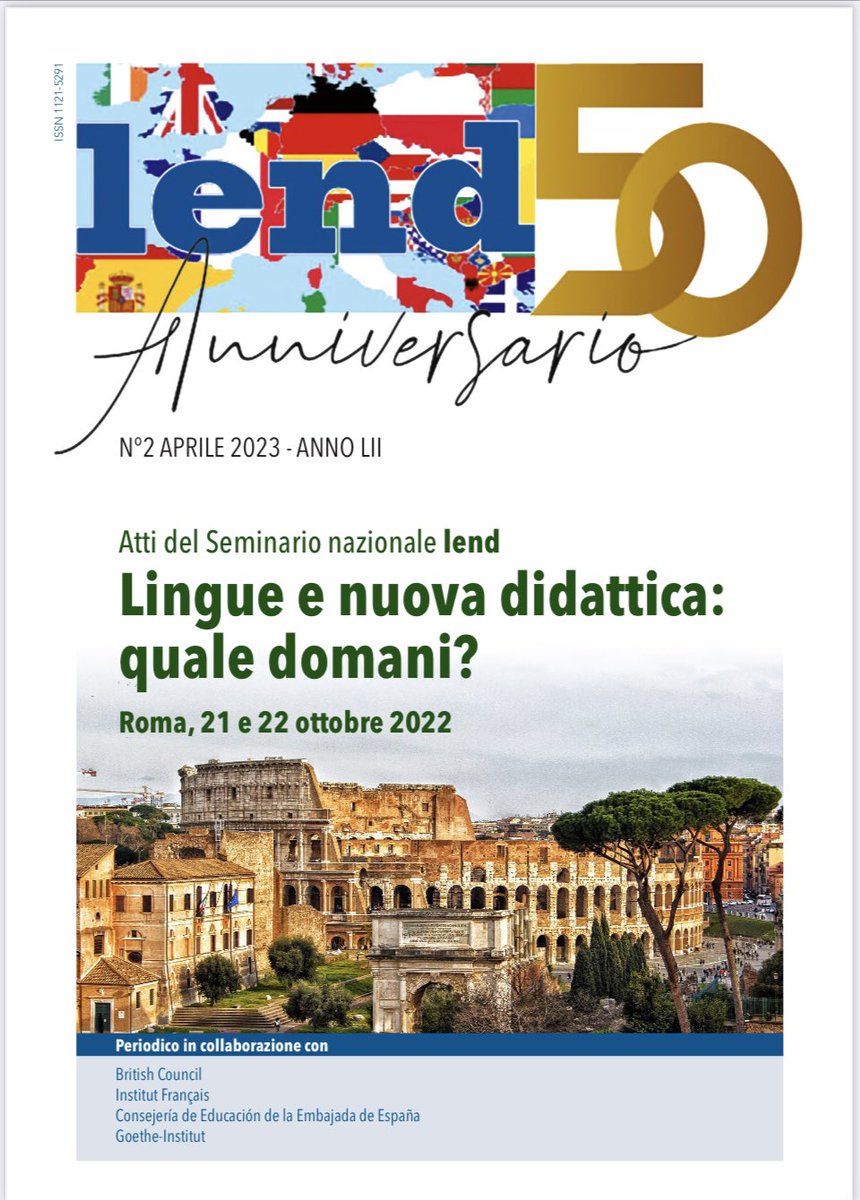 Numero speciale #rivistalend con gli atti del Seminario Nazionale 21/22 ottobre 2022 a Roma: 50 anni di #educazionelinguisticademocratica e tanto futuro 
#lenditalia