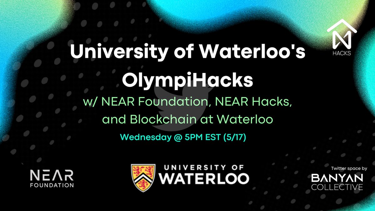 NEAR Protocol (@nearprotocol) on Twitter photo The team at @BanyanUS, on their mission to make #NEAR a household name in the US of A, have organised a Twitter Space with Blockchain at <a href="/UWaterloo/">University of Waterloo</a> ๐
Come along next Wednesday and learn all about building on #NEAR, the BOS, and more!
x.com/i/spaces/1yNxaโฆ The team at @BanyanUS, on their mission to make #NEAR a household name in the US of A, have organised a Twitter Space with Blockchain at <a href="/UWaterloo/">University of Waterloo</a> ๐
Come along next Wednesday and learn all about building on #NEAR, the BOS, and more!
x.com/i/spaces/1yNxaโฆ