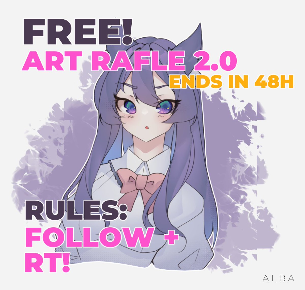 Alba_Dusk's tweet photo. 🤍 FREE ART RAFFLE 2.0 🤍
                 48h to end! 
Rules:

- follow +
- RT to enter !

1 winner gets a bust-up drawing like the sample below* https://t.co/klimMB2jiC