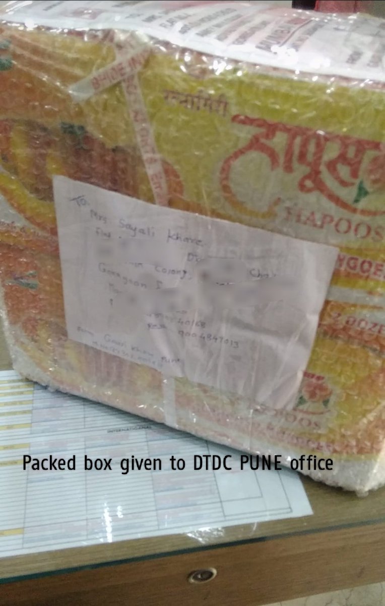 CyliKhare's tweet photo. @DTDCIndia
Today on 10th May 2023,
The items were stolen. Mangoes were eaten and thrown back in the package and was already cut open by a blade. The delivery person took my photos without my consent and Tried to enter my house without my permission. I had to call Police. https://t.co/0SYQrqB6da