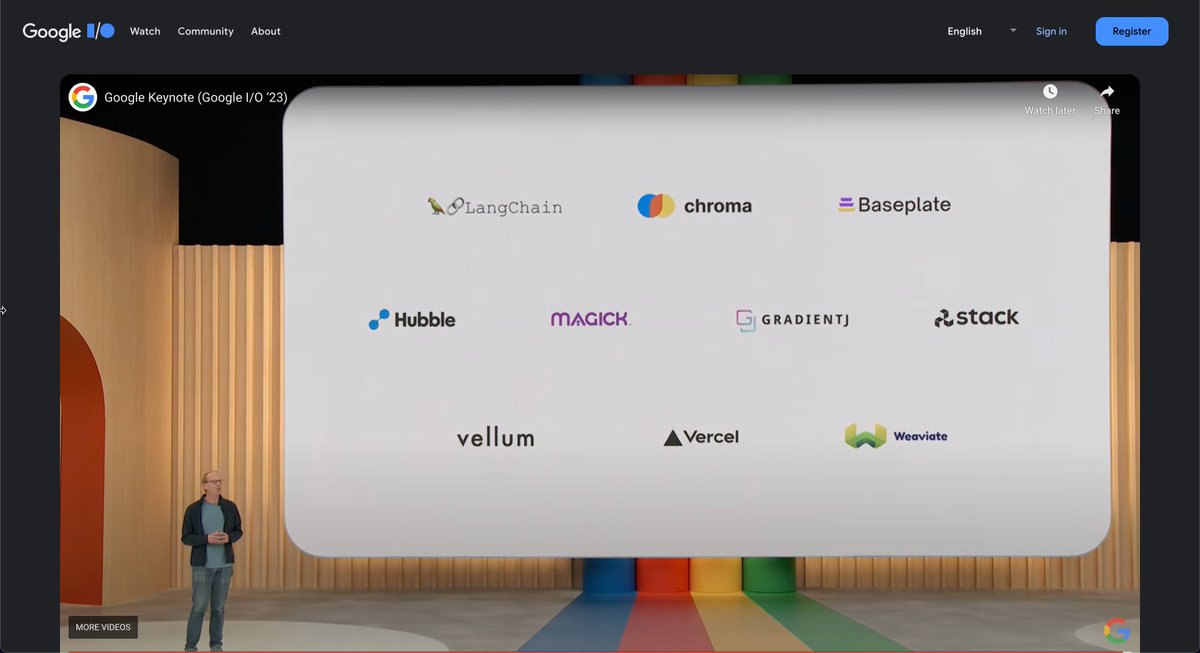 I'm excited to share that Vellum was featured in #googleio2023 as a dev tool partner for working with their new Palm 2 API – Google's new foundation model!

Here's our early learnings on how it compares to other LLM providers: lnkd.in/gmrAw2dR