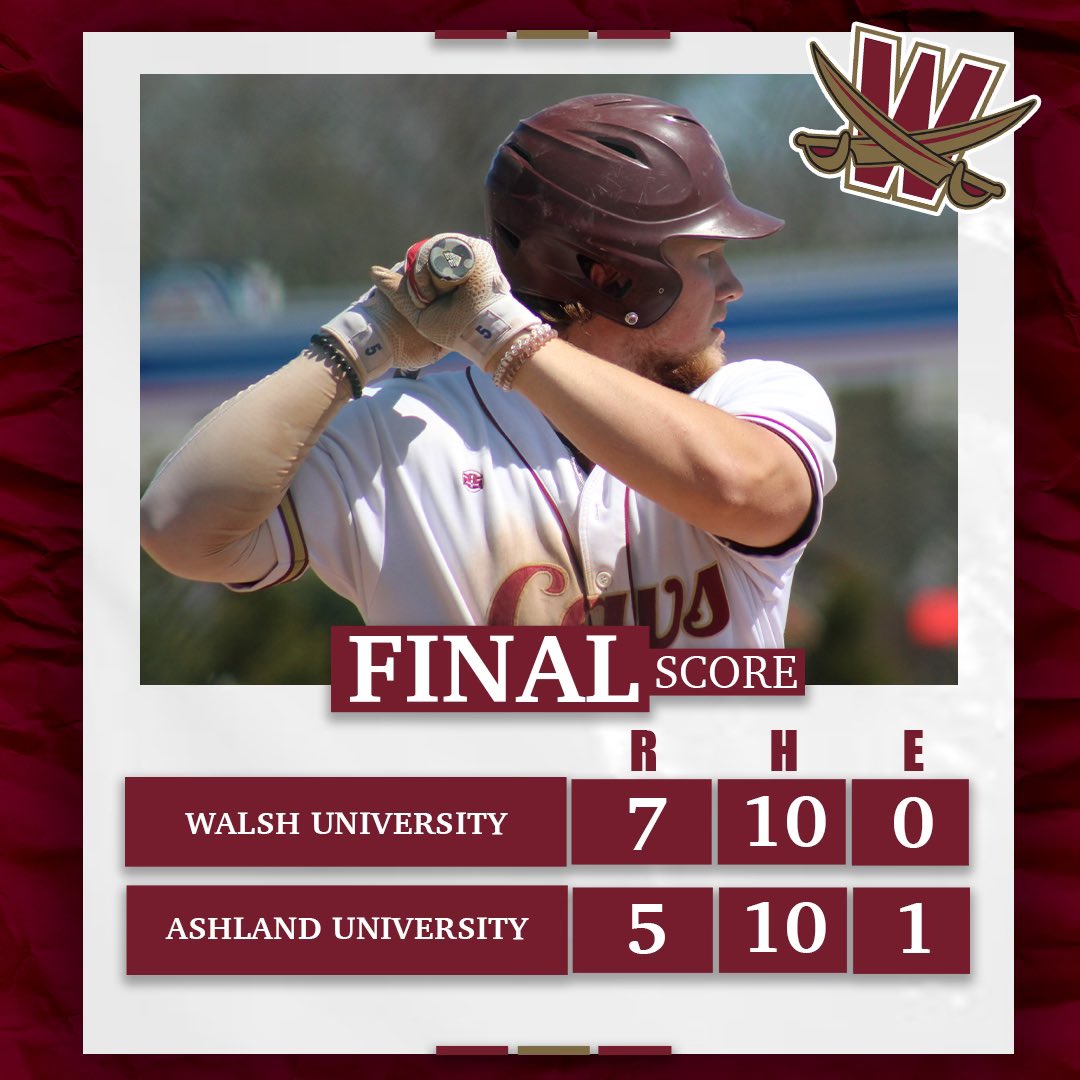 WalshUBaseball's tweet photo. Game 1 Final!!
-GMAC Conference Tournament 
-Game 2 tomorrow at 1:30
#SwordsUp⚔️ https://t.co/j8Grf9kT7Q