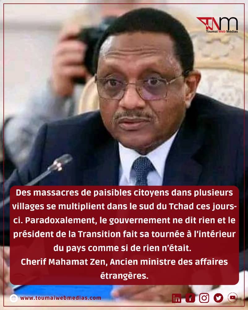 ToumaiWebMedias's tweet image. [🔴 #Propos 🗣️] • L'ancien ministre des affaires étrangères, Chérif Mahamat Zen. 👇
#Tchad #Adjib