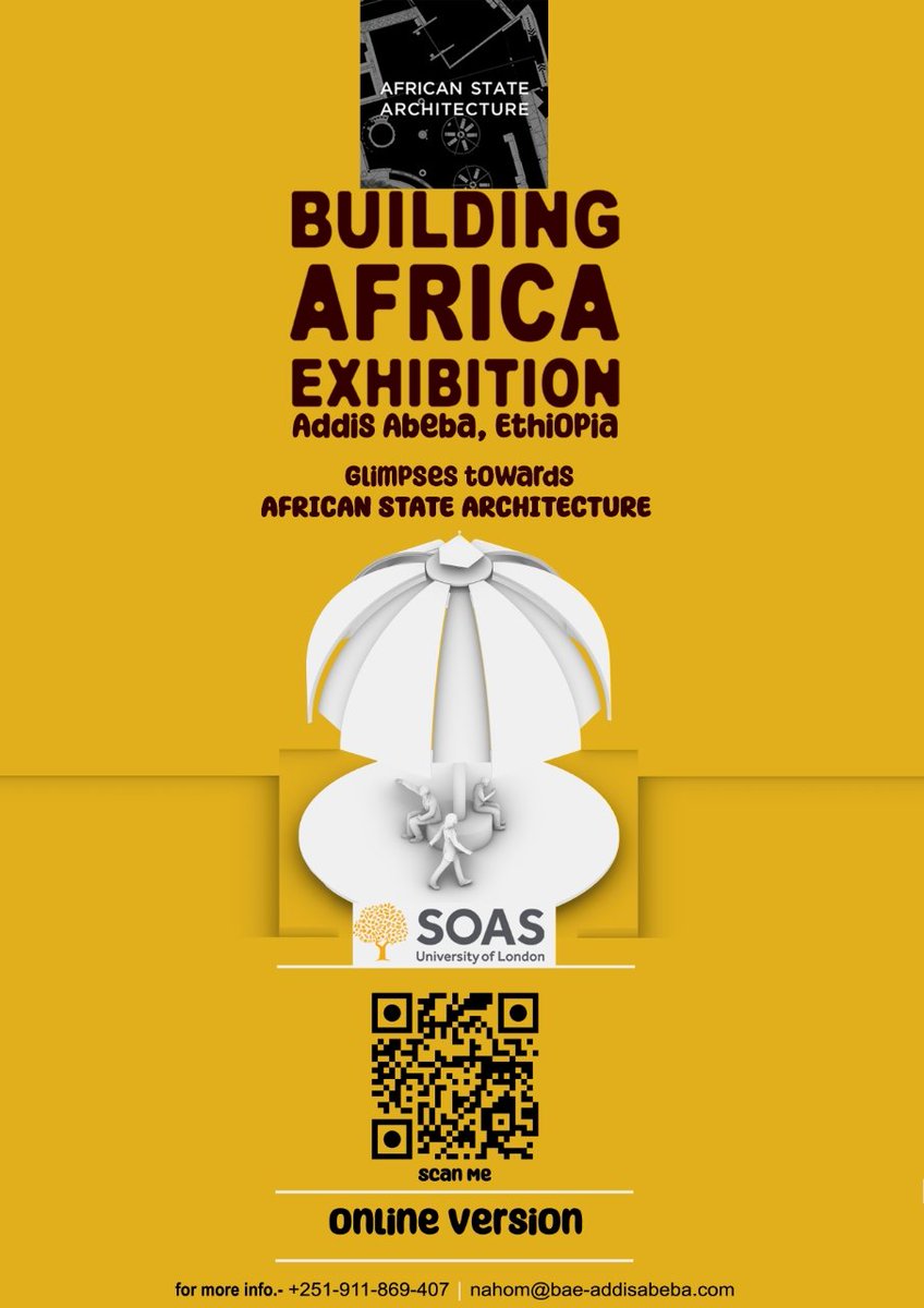 Building Africa Exhibition: #AddisAbeba- Online Version

The online version of the Building Africa Exhibition is launched!

👉 BAE-AddisAbeba.com

#Ethiopia #City #Architecture #Design #MUA #ASAEthiopia #ASA #BAEAddsAbeba #BAE #City #Africa #SOAS