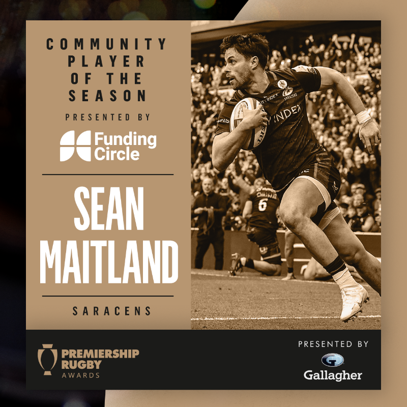 premrugby's tweet photo. The first of our #PremRugbyAwards is the Community Player of the Season presented by @FundingCircleUK! 

Congratulations to @Saracens' Sean Maitland for his inspirational work with Sarries RFC Disability Rugby Programme @SaracensFdn  🤩

Read more here 👇