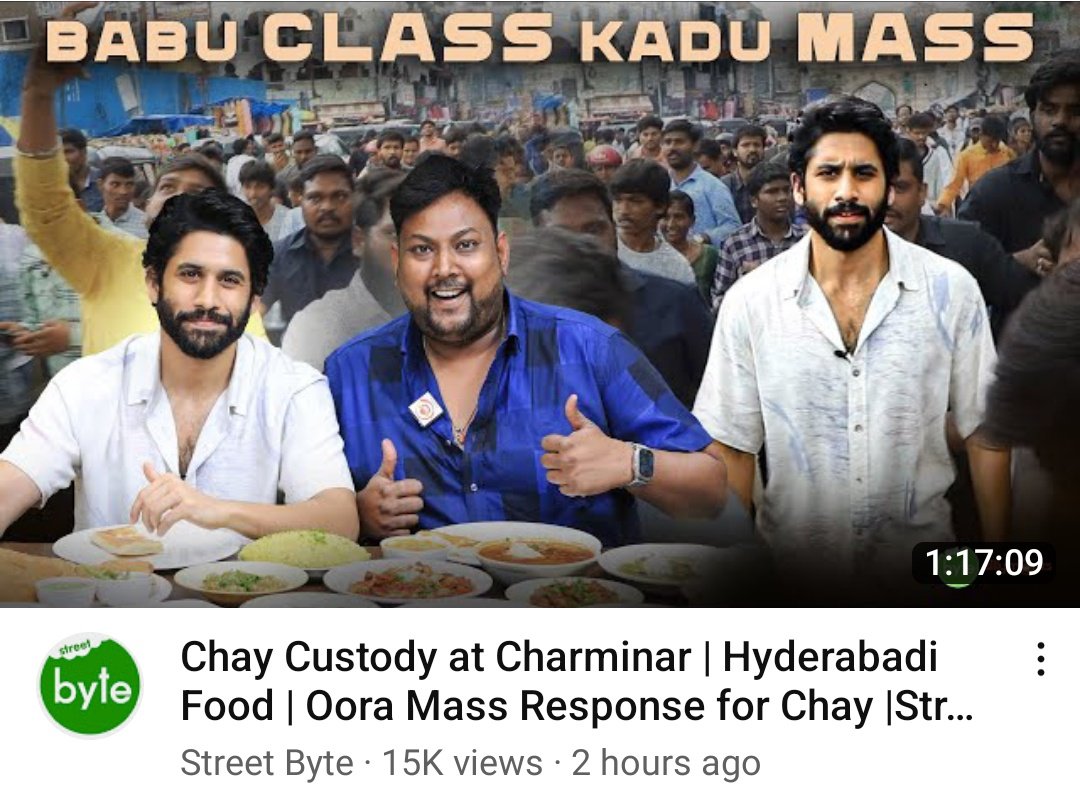 Pusif41412's tweet photo. #Custody #CustodyOnMay12

Akkineni Andagadu 🔥🔥

Gold @chay_akkineni ♥️

Chay Tries #Hyderabad food with #StreetByte Ravi

https://t.co/XyPbspbADL https://t.co/hFWMokdBi7