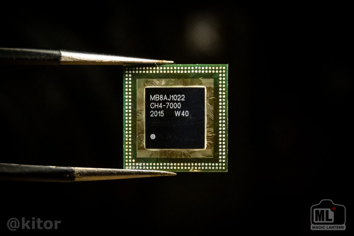 DIGIC 8, after stacked (package on a package) RAM was removed.
Good luck googling CH4-7000 P/N.

No cameras were harmed during chip removal. That SX70 HS was already dead by water submersion. 

<a href="/autoexec_bin/">Magic Lantern</a>