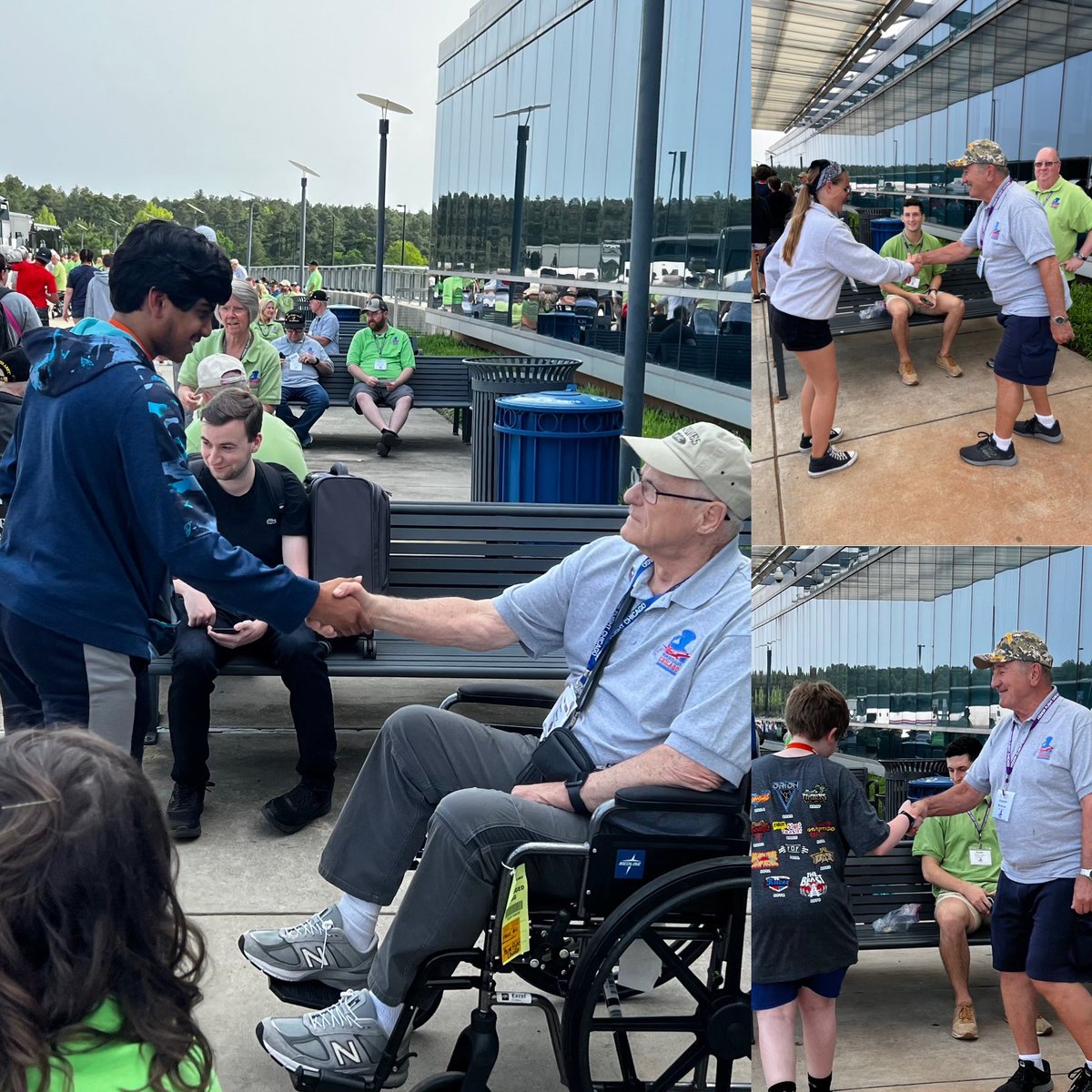 KellySyroka's tweet photo. Bus #4 
We had the pleasure of meeting members from the Honor Flight from Chicago! So proud of these kids for taking time to thank our veterans from the Korean &amp; Vietnam War. It tyke made their day. Lots of tears. 
@OOMSDC @OOMS_OLSD https://t.co/4YLWLdUJxx