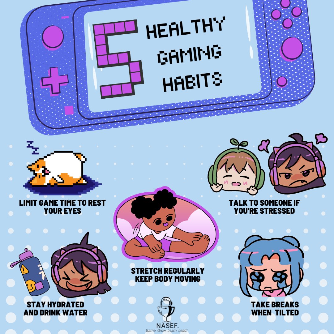 We encourage healthy gaming and caring for gamer minds and bodies. Having healthy mental health starts by keeping up healthy habits!

What's something you do to improve your well-being?

#MentalHealthAwarenessMonth