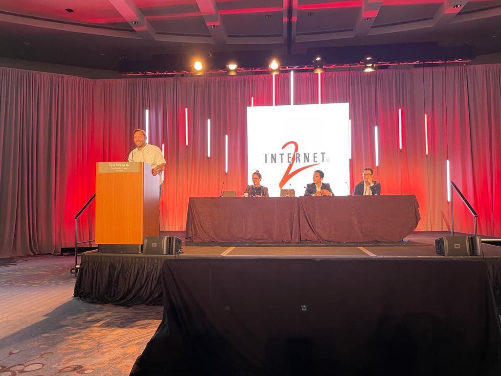 alexjbushell's tweet image. Global Partnerships panel at @Internet2’s #CommEX23 featuring @CANARIE_Inc @RedCLARA @Rede_RNP and @RENATAColombia