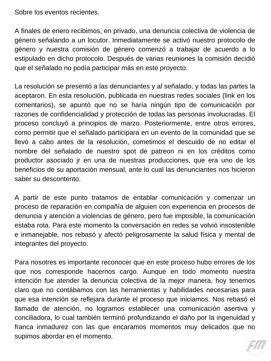 nofm_radio's tweet photo. COMUNICADO. NoFM. TODO MENOS MIEDO. https://t.co/flgKxh0bo6