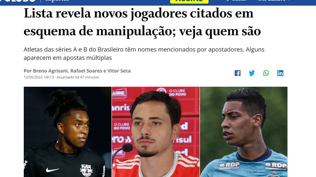 Lista revela novos jogadores citados em esquema de manipulação; veja quem  são