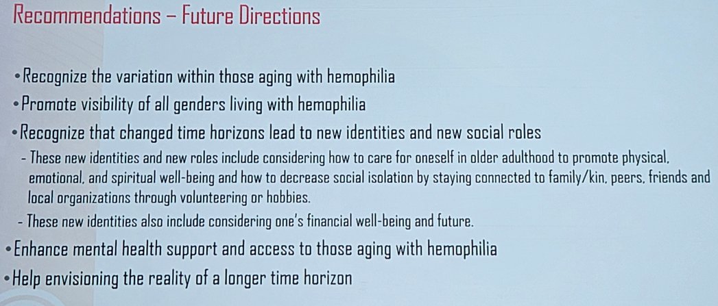 Brian O Mahony (@brianhemophilia) on Twitter photo Recommendations for future of ageing PWH: recognise variation, impact on all genders, changed time horizons lead to new social rules, need enhanced mental health support #wfhCCS <a href="/MSkinnerDC/">Mark Skinner</a> Recommendations for future of ageing PWH: recognise variation, impact on all genders, changed time horizons lead to new social rules, need enhanced mental health support #wfhCCS <a href="/MSkinnerDC/">Mark Skinner</a>
