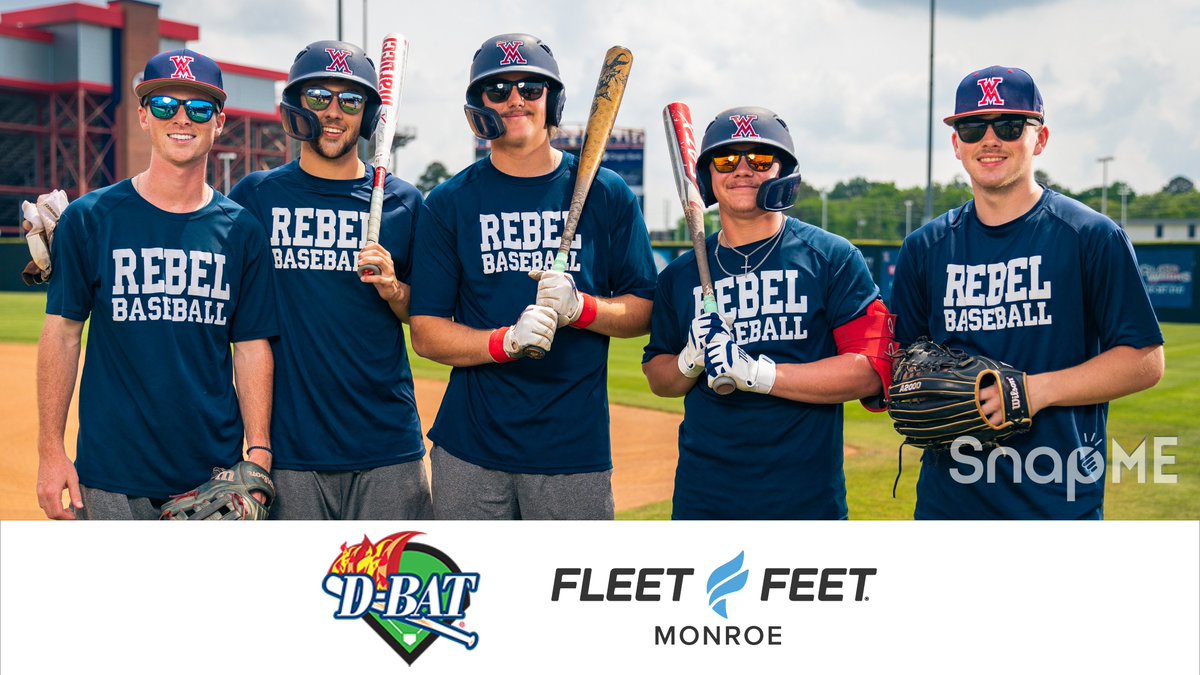 SnapMeCreative's tweet photo. Join SnapMe in cheering on the @RebelBaseball1 as they head to Sulphur for the state tournament! 📣 Thank you @monroe_DBAT for hooking the players up with some @goodr shades from @fleetfeetmonroe. Go Rebs! 🔴⚾️🔵 #WMHSbaseball #DBATMonroe #FleetFeetMonroe #SnapMeCreative https://t.co/hv0Adb9M0u