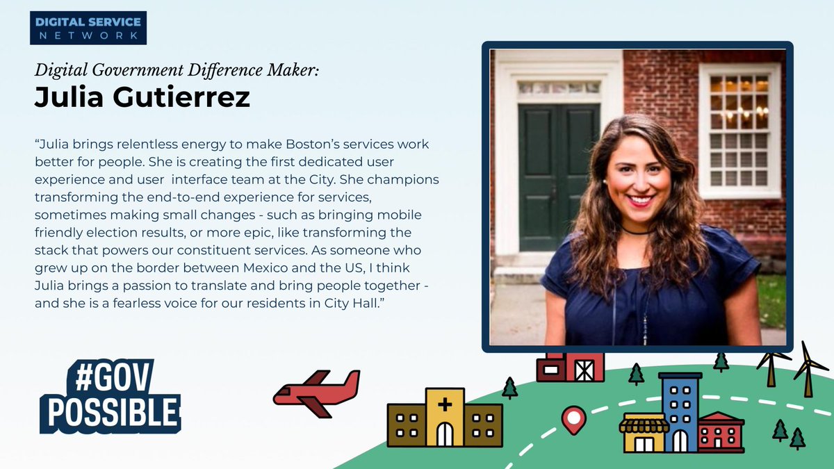 Today we're celebrating @jajahulia for #PSRW #GovPossible #PublicServiceRecognitionWeek for her great work in the @CityOfBoston!
♥️Meet Julia: bit.ly/dsn-blog
🙋‍♀️Join the DSN: bit.ly/join-dsn