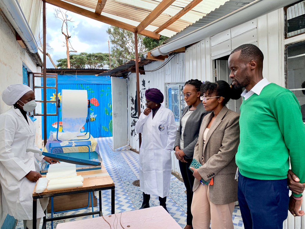 polycomdev's tweet photo. We had the pleasure of welcoming @AusHCKenya today at @polycomdev offices. As they toured our Pads Manufacturing Company #KiberaPadCo, we had good discussions about our different programs that focus on the well-being of Adolescent Girls and cooperation. 
#Gpende #Polycomspeaks https://t.co/3bhnvw08vo