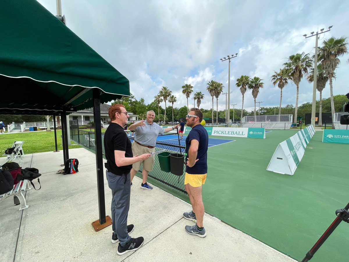 NOLACityPark's tweet photo. 🎥 @WGNOtv and @WildBillonTV popped by the Park for a piece on pickleball! https://t.co/Ed3W1t0UnQ