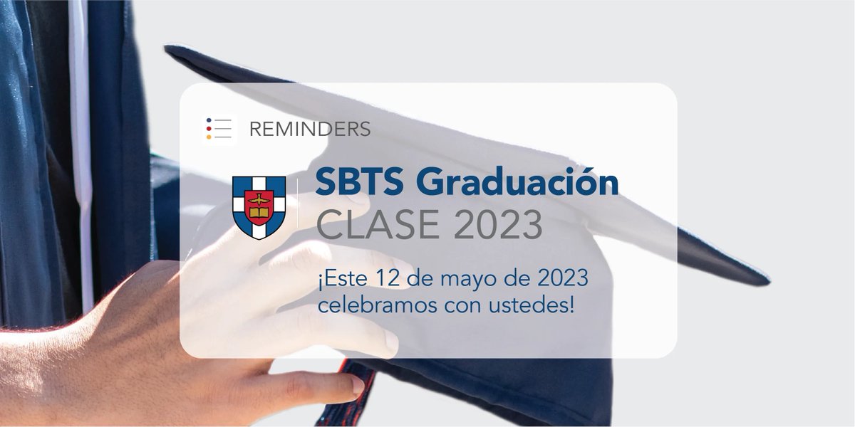 SBTS_Hispanos's tweet photo. En este mes de mayo, el @SBTS está de graduación.
No te pierdas nuestra transmisión, ven y celebra junto a nosotros.
Haz click en este enlace: https://t.co/cnXFgiBPnc
#SBTS #SBTShispanos #SBTSgrad https://t.co/ZkR2hsszeE