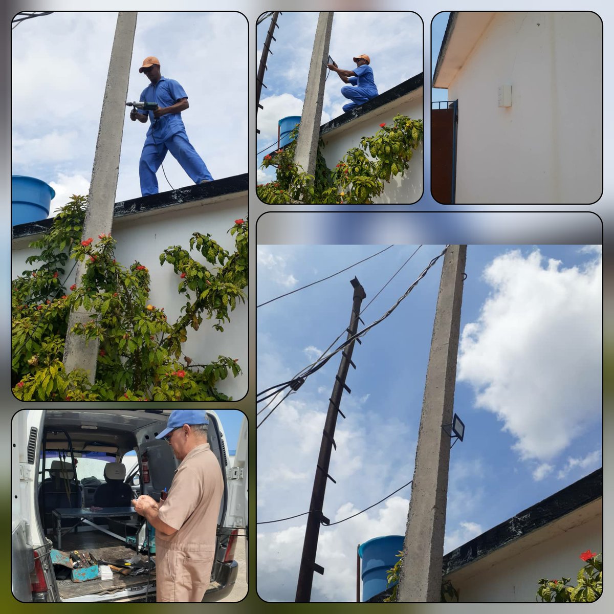 Dándole cumplimiento al plan de medidas del MININT, los trabajadores de la brigada de electromecánica de acueducto instalan alumbrado exterior en la fuente de abasto de agua de la Conchita.
#aguasvaradero
#AguaySaneamientoCuba
#MatancerosEnVictoria
#CardenasEnVictoria