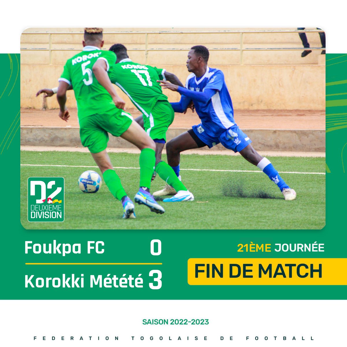 FtfTogolaise's tweet photo. 🟥#D2TOGOLAISE 🇹🇬

➡️ Résultats des matchs du jour https://t.co/BgdW2jYzqf