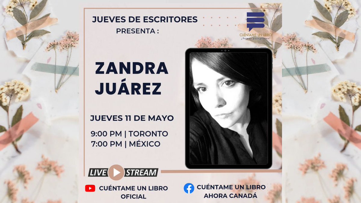 Our very own Director of Communications Zandra Juarez will be interviewed on her love and passion for literature, languages, and writing. Live Thursday, May 11th at 9pm EST m.facebook.com/events/1344956…