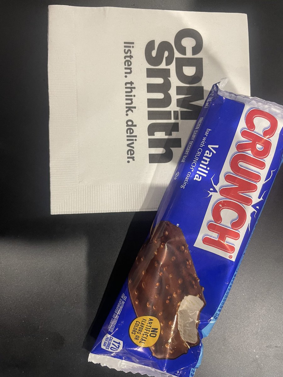 CaufieldBA's tweet photo. This final break held in Exhibit Hall brought to you by #CDMSmith and we made them have ice cream! Well maybe not but it is a guess and why I wanted to sponsor this one. #yourewelcome #ASFPM2023 https://t.co/NwK5dYBuAK