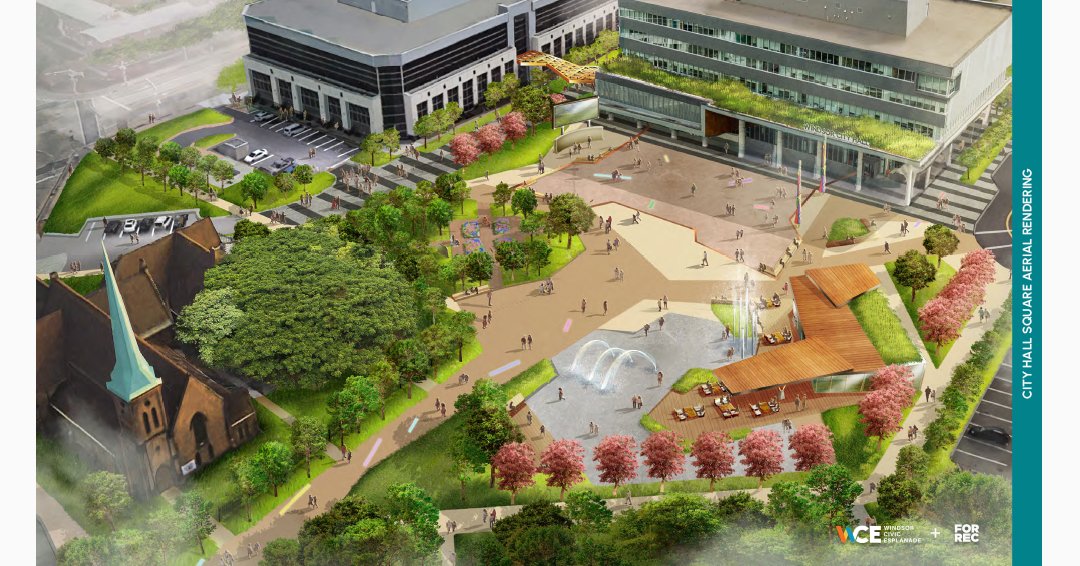 drewdilkens's tweet photo. Transformation takes time, research, vision and resources. I am pleased to share these Master Plan concept drawings for the Windsor Civic Esplanade, and to see this exciting vision start to move forward. Together we will build a stronger, more vibrant downtown in Windsor. https://t.co/Shf4EY3AQ4