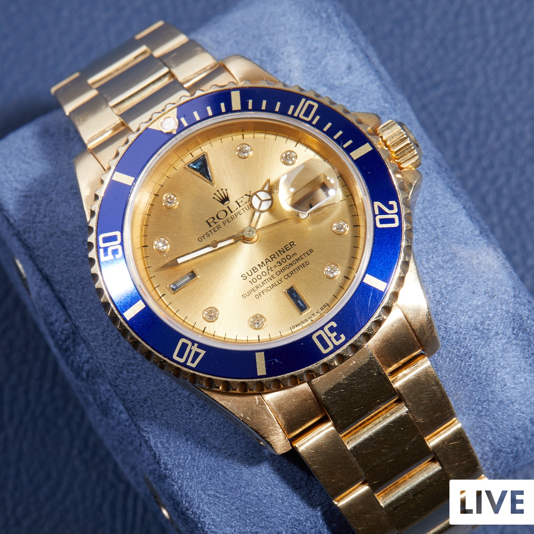 wc_auction's tweet photo. The Submariner “Serti” in solid yellow gold brings a luxurious feel to Rolex’s rugged and robust tool watch 👑
—
https://t.co/2ii9MzpJnF
#watchcollecting #rarewatch #luxurywatch #rolexsubmariner https://t.co/i27OHzCNnw