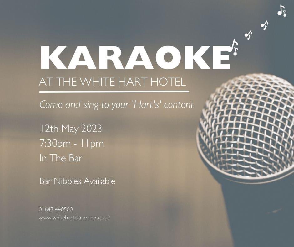 Come and sing to your 'Hart's' content

Karaoke night here at The White Hart Hotel on Dartmoor this Friday night! #Dartmoor <a href="/VisitDartmoor/">VisitDartmoor</a>