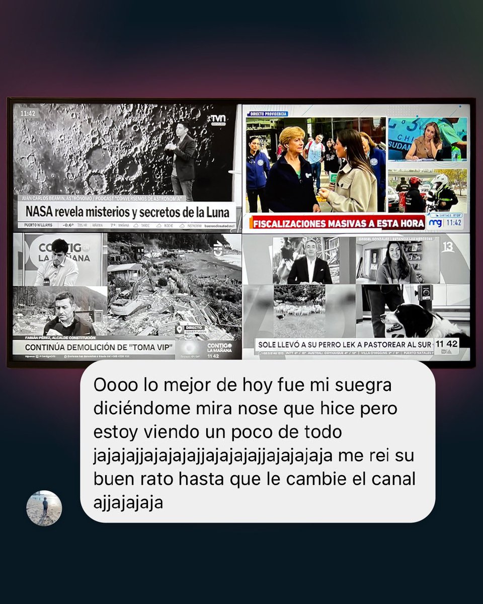 Zapping_Chile's tweet photo. Hoy me desperté con este mensaje 😂 

Si bien el #ZappingMix fue una idea que quisimos implementar para las coberturas de las elecciones, creo que gustó harto y quizás debería quedarse.. ¿Cómo lo ven uds?  

PD: Feliz día a las mamás y a las suegras 😅 https://t.co/lRTgLduHj2