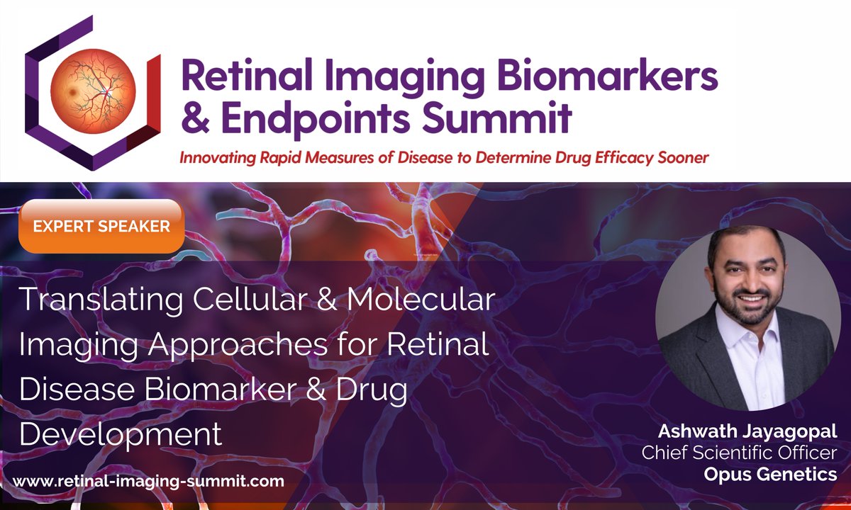 Attending the upcoming #Retinal Imaging Biomarkers & Endpoints Summit in Boston? Don't miss Opus CSO Dr. Ash Jayagopal presenting Opus work underway to advance preclinical & clinical imaging approaches to power clinical translation of retinal #genetherapies  June 15 at 3:30 pm ET