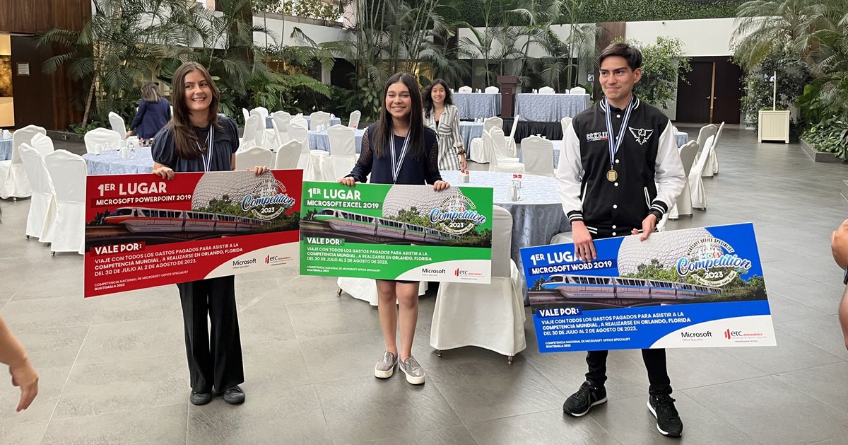Congratulations to our #MOSChampions from Guatemala: Sheila Estefanía Morales García, Carmina Solares Serrano, and Juan Pablo Cabrera Durán! We can't wait to see you in Orlando at the #MOSWC!