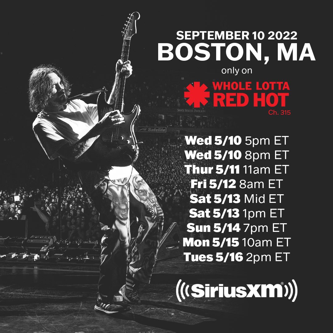 Red Hot Chili Peppers on Twitter "Airing a new live show from Boston